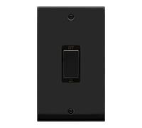 Click Deco VPMB502BK Victorian 45A Ingot 2G Double Pole Switch (Vertical) - Matt Black (Black)