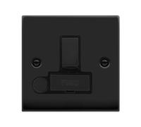 Click Deco VPMB551BK Victorian 13A Ingot DP Switched Fused Spur + Flex Outlet - Matt Black (Black)
