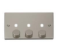 Click Deco VPPN153PL Victorian 3G Unfurnished Dimmer Plate & Knobs (1200W Max) - Pearl Nickel