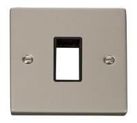 Click Deco VPPN401BK Victorian 1G MiniGrid Unfurnished Front Plate - Pearl Nickel (Black)