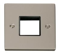 Click Deco VPPN402BK Victorian 2G MiniGrid Unfurnished Front Plate - Pearl Nickel (Black)