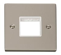 Click Deco VPPN402WH Victorian 2G MiniGrid Unfurnished Front Plate - Pearl Nickel (White)