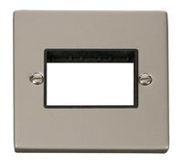 Click Deco VPPN403BK Victorian 3G MiniGrid Unfurnished Front Plate - Pearl Nickel (Black)