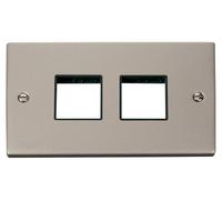 Click Deco VPPN404BK Victorian 4G MiniGrid Unfurnished Front Plate - Pearl Nickel (Black)