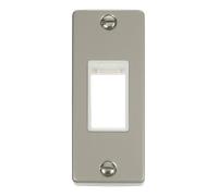 Click Deco VPPN471WH Victorian 1G MiniGrid Unfurnished Architrave Plate - Pearl Nickel (White)