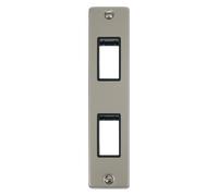 Click Deco VPPN472BK Victorian 2G MiniGrid Unfurnished Architrave Plate - Pearl Nickel (Black)