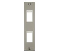Click Deco VPPN472WH Victorian 2G MiniGrid Unfurnished Architrave Plate - Pearl Nickel (White)