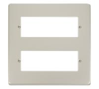 Click Deco VPPN512 Victorian 2 Tier MiniGrid Unfurnished Front Plate (12 Apertures) - Pearl Nickel
