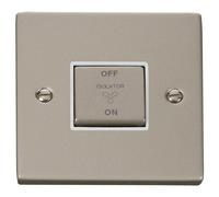 Click Deco VPPN520WH Victorian 10A Ingot 3 Pole Fan Isolation Plate Switch - Pearl Nickel (White)