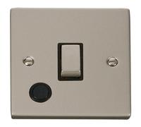 Click Deco VPPN522BK Victorian 20A Ingot DP Switch + Flex Outlet - Pearl Nickel (Black)