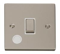 Click Deco VPPN522WH Victorian 20A Ingot DP Switch + Flex Outlet - Pearl Nickel (White)