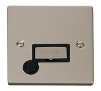 Click Deco VPPN550BK Victorian 13A Ingot Fused Spur + Flex Outlet - Pearl Nickel (Black)