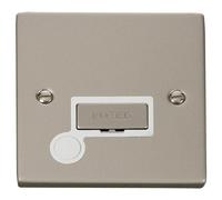 Click Deco VPPN550WH Victorian 13A Ingot Fused Spur + Flex Outlet - Pearl Nickel (White)