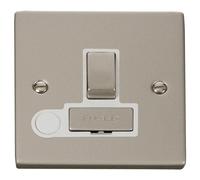 Click Deco VPPN551WH Victorian 13A Ingot DP Switched Fused Spur + Flex Outlet - Pearl Nickel (White)