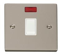 Click Deco VPPN623WH Victorian 20A DP Switch + Neon - Pearl Nickel (White)