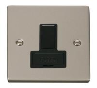 Click Deco VPPN651BK Victorian 13A DP Switched Fused Spur - Pearl Nickel (Black)