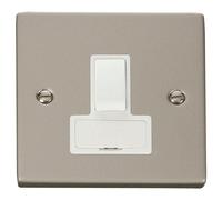 Click Deco VPPN651WH Victorian 13A DP Switched Fused Spur - Pearl Nickel (White)