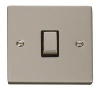 Click Deco VPPN722BK Victorian 20A Ingot DP Switch - Pearl Nickel (Black)
