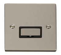 Click Deco VPPN750BK Victorian 13A Ingot Fused Spur - Pearl Nickel (Black)