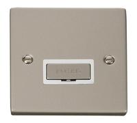 Click Deco VPPN750WH Victorian 13A Ingot Fused Spur - Pearl Nickel (White)