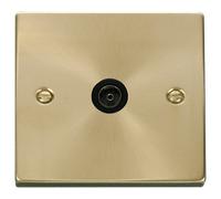 Click Deco VPSB065BK Victorian Single Co-Axial Outlet (Non-Isolated) - Satin Brass (Black)
