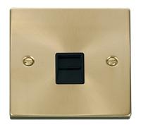 Click Deco VPSB125BK Victorian Single Secondary Telephone Outlet - Satin Brass (Black)