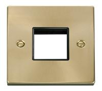 Click Deco VPSB402BK Victorian 2G MiniGrid Unfurnished Front Plate - Satin Brass (Black)