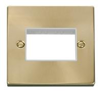 Click Deco VPSB403WH Victorian 3G MiniGrid Unfurnished Front Plate - Satin Brass (White)