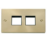 Click Deco VPSB404BK Victorian 4G MiniGrid Unfurnished Front Plate - Satin Brass (Black)