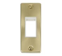 Click Deco VPSB471WH Victorian 1G MiniGrid Unfurnished Architrave Plate - Satin Brass (White)