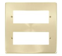 Click Deco VPSB512 Victorian 2 Tier MiniGrid Unfurnished Front Plate (12 Apertures) - Satin Brass