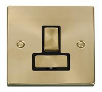 Click Deco VPSB751BK Victorian 13A Ingot DP Switched Fused Spur - Satin Brass (Black)