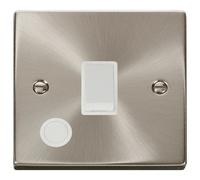 Click Deco VPSC022WH Victorian 20A 1G DP Switch + Flex Outlet - Satin Chrome (White)
