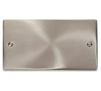 Click Deco VPSC061 Victorian 2-Gang Blank Plate - Satin Chrome