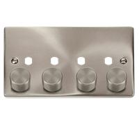 Click Deco VPSC154PL Victorian 4G Unfurnished Dimmer Plate & Knobs (1600W Max) - Satin Chrome