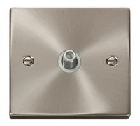 Click Deco VPSC156WH Victorian Single Satellite Outlet (Non-Isolated) - Satin Chrome (White)