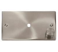 Click Deco VPSC185 Victorian 1G Unfurnished Dimmer Plate & Knob (1630W Max) - Satin Chrome