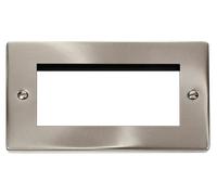 Click Deco VPSC312 Victorian Quad New Media Unfurnished Plate - Satin Chrome