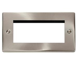 Click Deco VPSC312 Victorian Quad New Media Unfurnished Plate - Satin Chrome