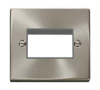 Click Deco VPSC403GY Victorian 3G MiniGrid Unfurnished Front Plate - Satin Chrome (Grey)