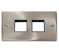 Click Deco VPSC404BK Victorian 4G MiniGrid Unfurnished Front Plate - Satin Chrome (Black)