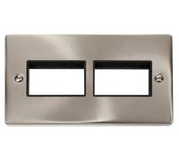 Click Deco VPSC406BK Victorian 6G MiniGrid Unfurnished Front Plate - Satin Chrome (Black)