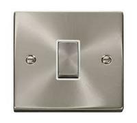 Click Deco VPSC425WH Satin Chrome 1 Gang Intermediate Switch White Insert …