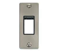 Click Deco VPSC471BK Victorian 1G MiniGrid Unfurnished Architrave Plate - Satin Chrome (Black)