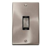 Click Scolmore Deco Ingot 2 Gang 45A 2 Pole Switch - VPSC502BK
