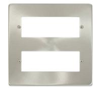 Click Deco VPSC512 Victorian 2 Tier MiniGrid Unfurnished Front Plate (12 Apertures) - Satin Chrome