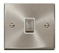 Click Deco VPSC722WH Victorian 20A Ingot DP Switch - Satin Chrome (White)