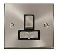 Click Deco VPSC751BK Victorian 13A Ingot DP Switched Fused Spur - Satin Chrome (Black)