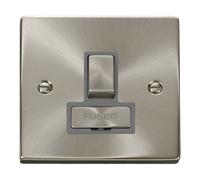 Click Deco VPSC751GY Victorian 13A Ingot DP Switched Fused Spur - Satin Chrome (Grey)