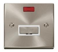 Click Deco VPSC753WH Victorian 13A Ingot Fused Spur + Neon - Satin Chrome (White)
